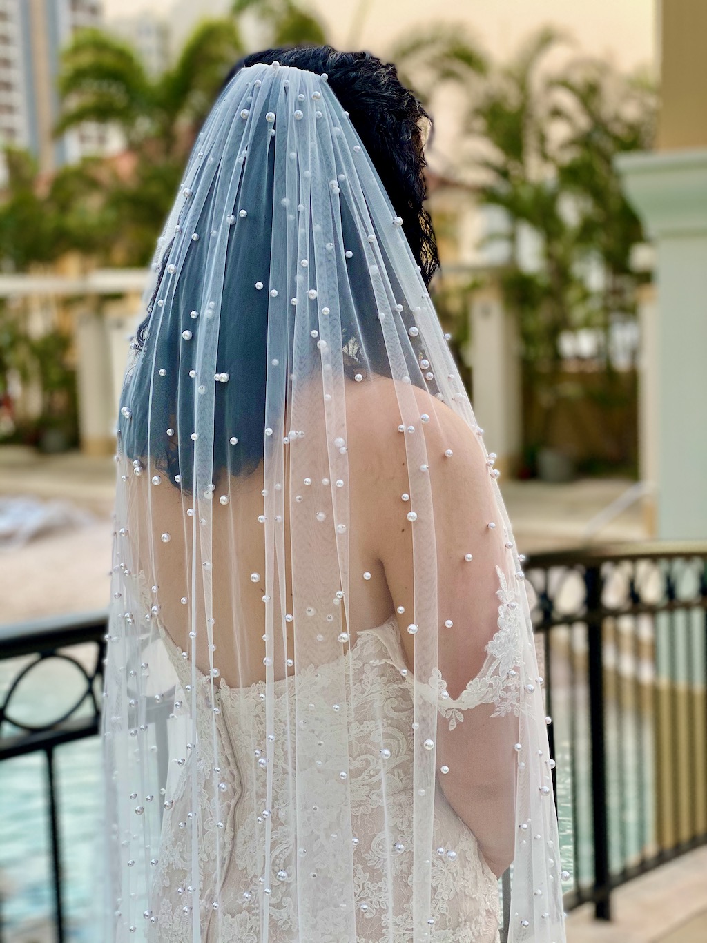 Empress Pearl Veil (three quarter) Wedding Veils Australia
