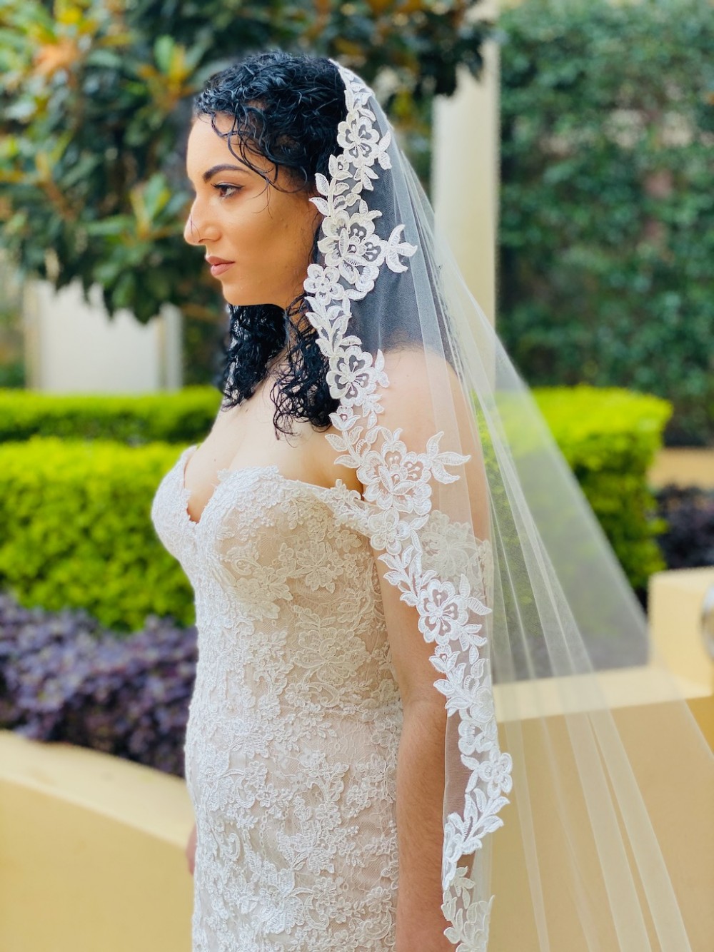 Megan Lace Mantilla Veil Wedding Veils