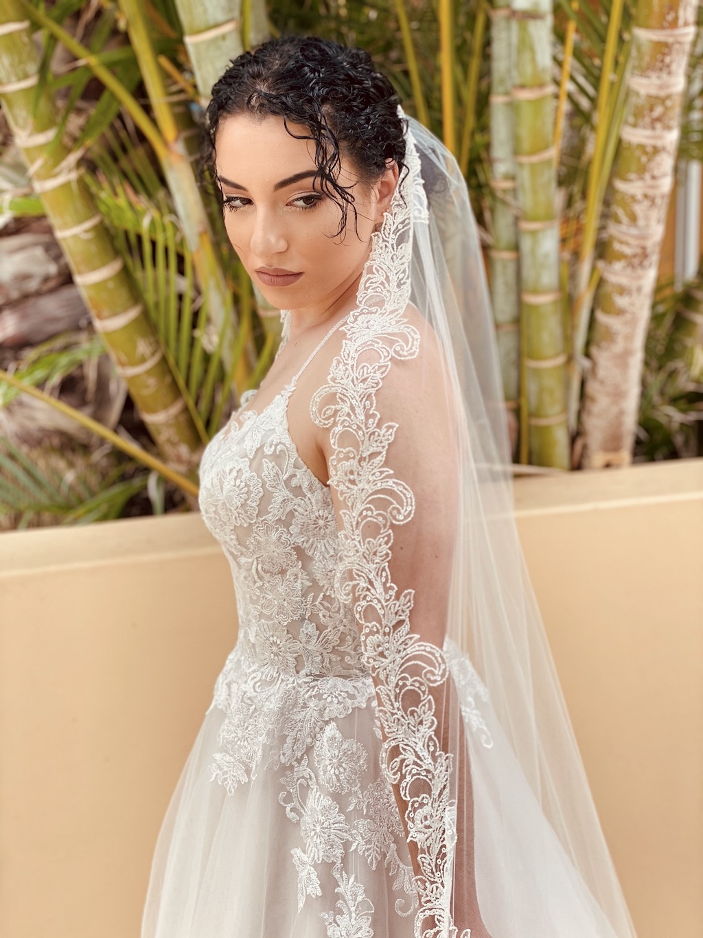 Grace Beaded Lace Veil Mantilla Veil Wedding Veils Australia