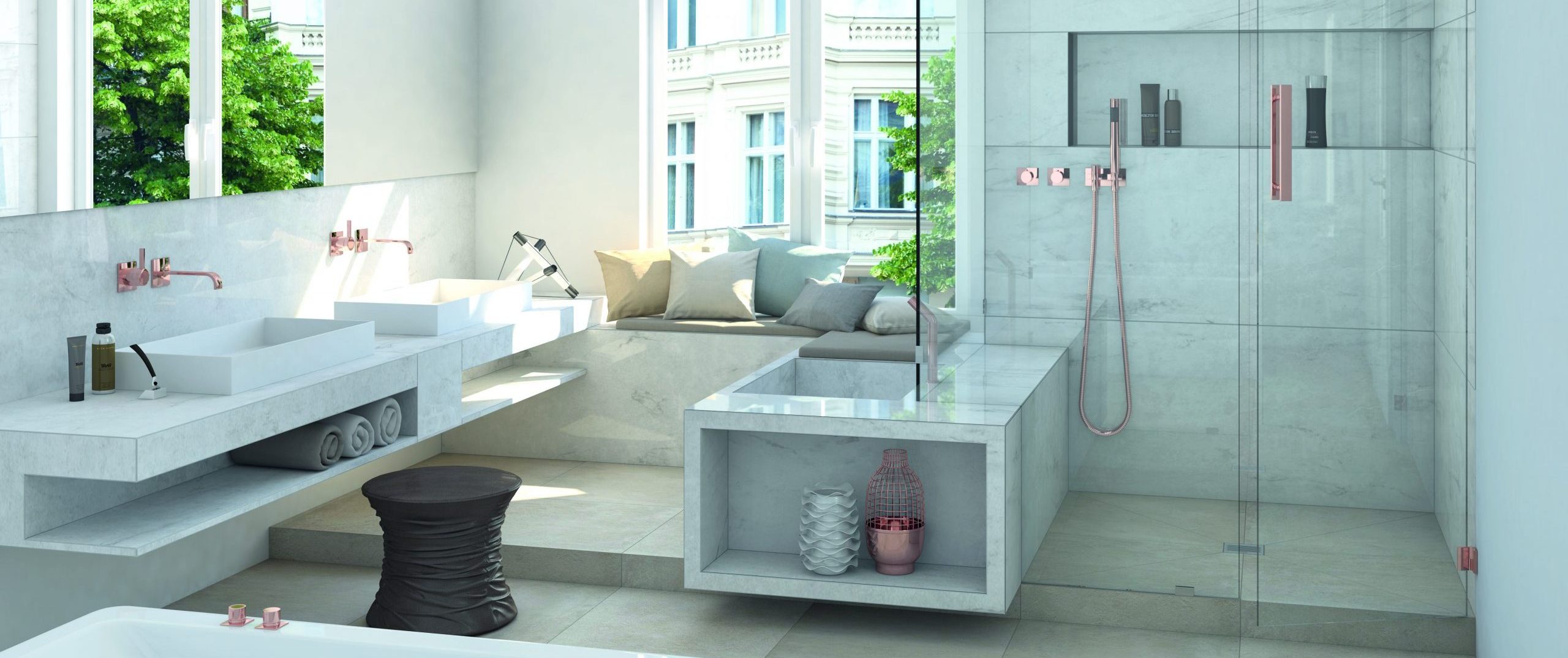 Fundo Primo Kit Curbed Point Drain Shower Design wedi America