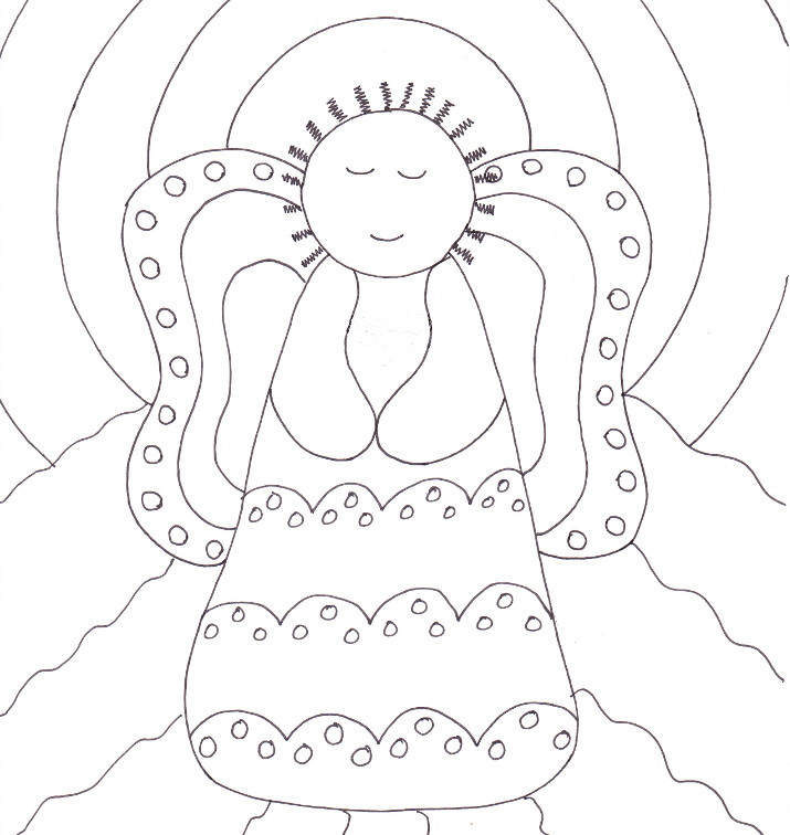 Primitive Angel Coloring Page Wee Folk Art