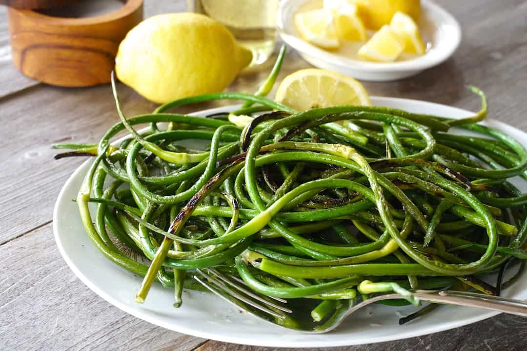 Grilled Garlic Scapes Weekend at the Cottage