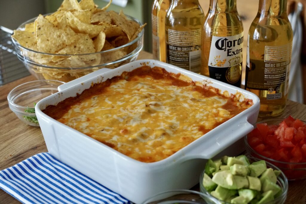 Cheesy Beef Taco Dip Weekend at the Cottage