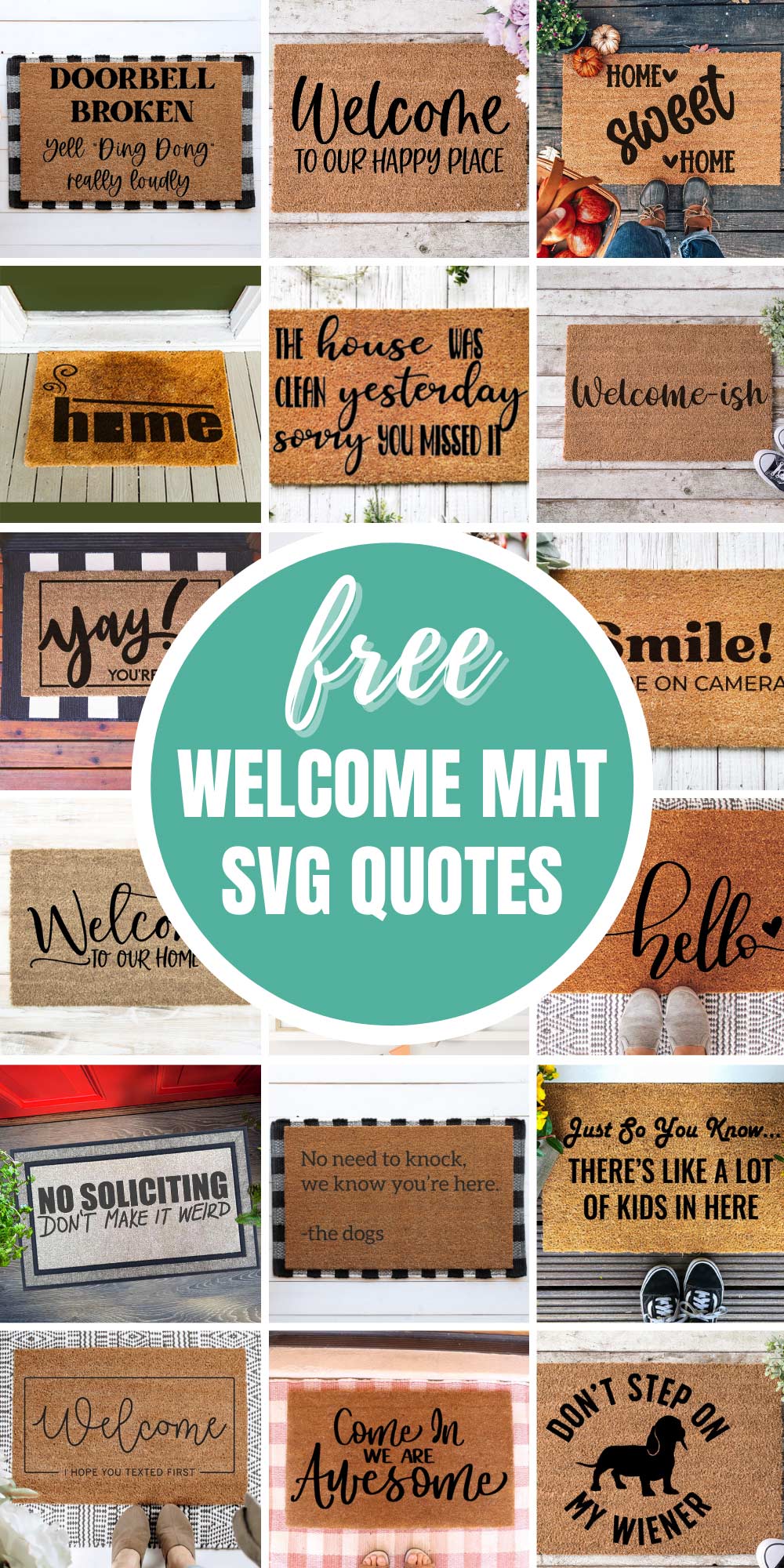 Cute Doormats Free SVG Files Weekend Craft