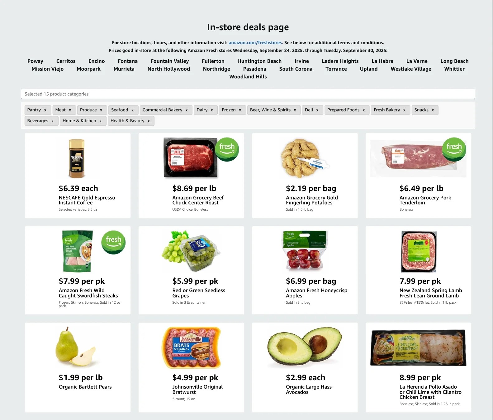 Amazon Fresh 2025 Amazon Fresh Weekly Ad Oct 1st Oct 7th 2025 Weekly Flyers