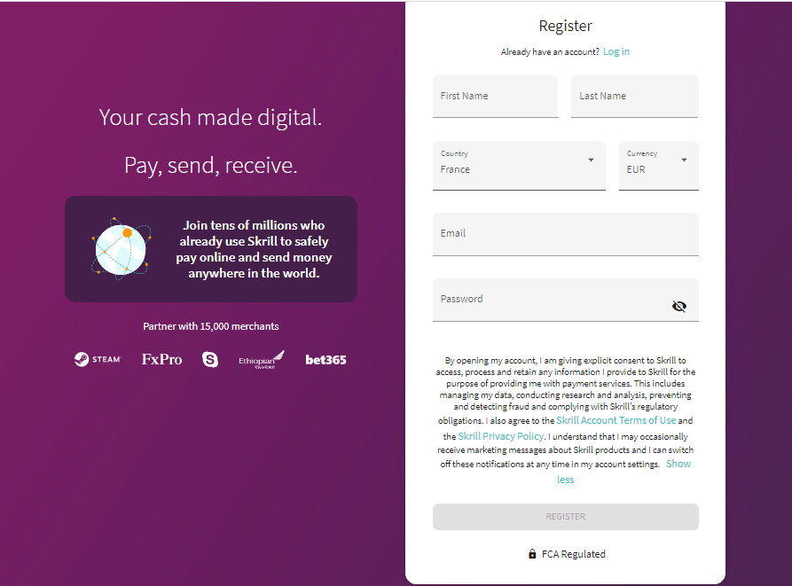Skrill Registration Weenax