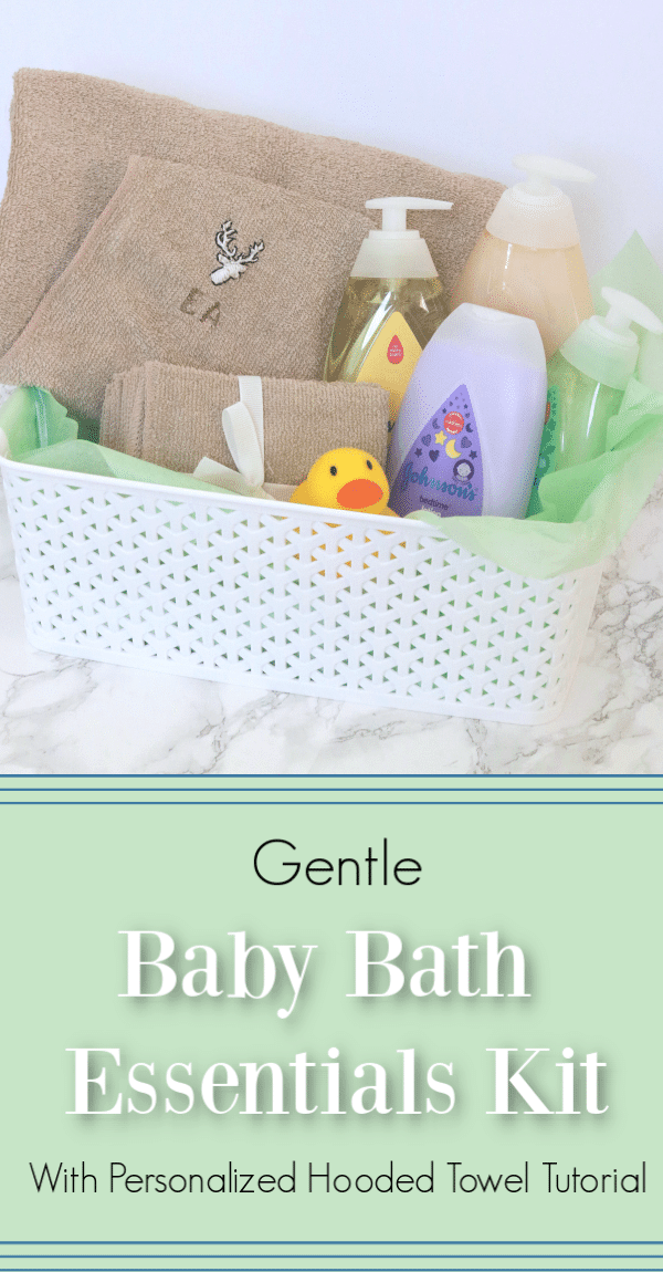 Baby Bath Essentials Kit with Personalized Hooded Towel Tutorial We Got The Funk
