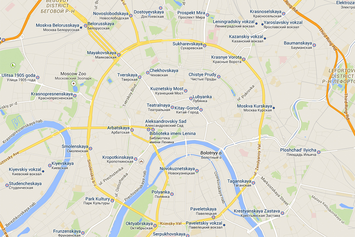Maps of Moscow traffic, public transport and tips