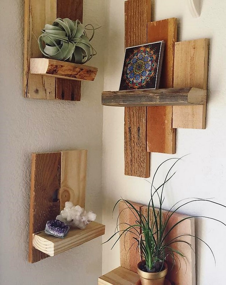 Rustic Ideas for Wooden Shelves Rustic Home Decor and Design Ideas.