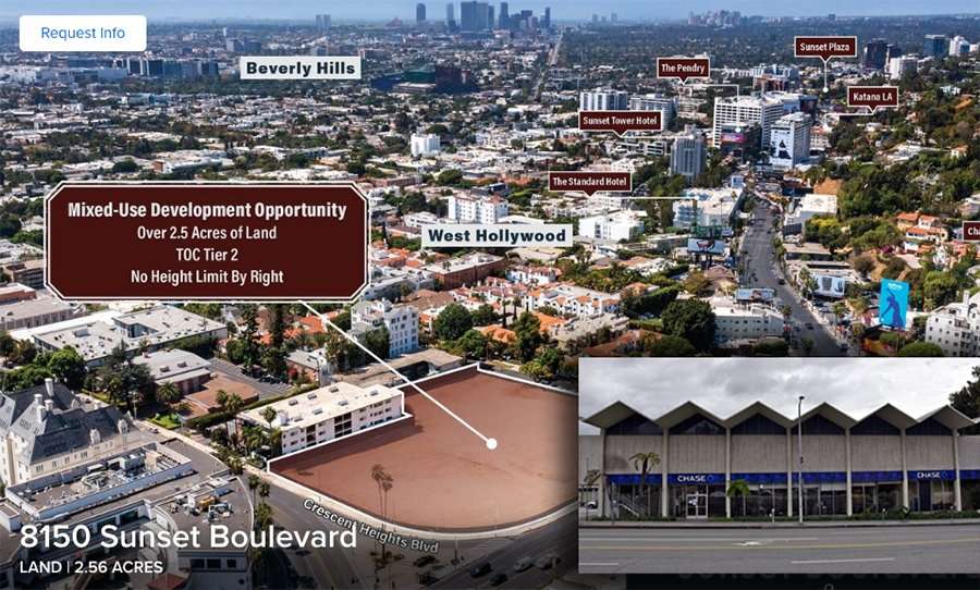 8150 Sunset Blvd Project is a Bust Lot Once Home to Garden of Allah is for Sale WEHO TIMES