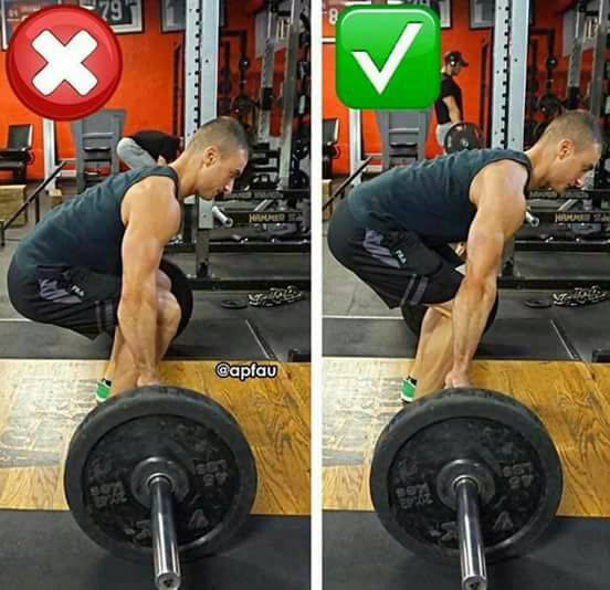 correctness of deadlift and lumbar position
