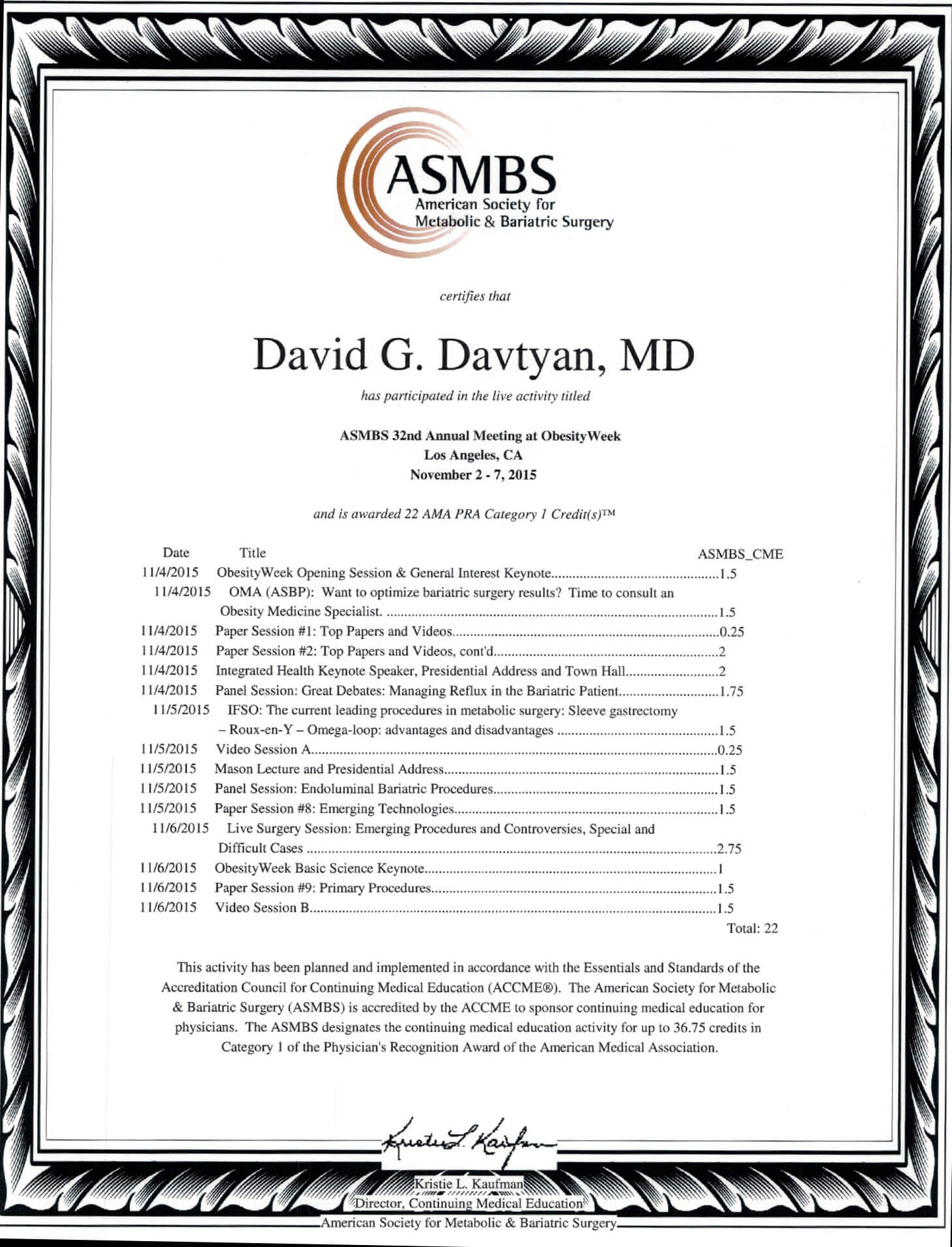 The Weight Loss Surgery Center of Los Angeles Dr. David Davtyan's Qualifications