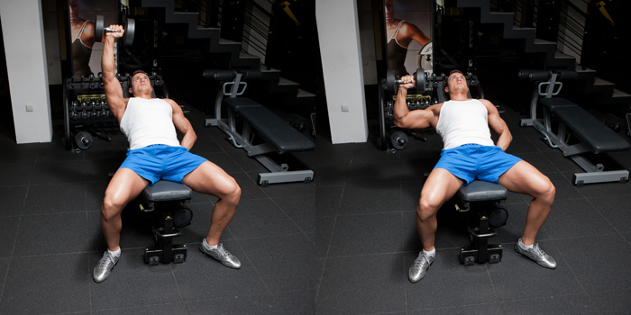 Incline One Arm Dumbbell Bench Press Weight Training Exercises 4 You