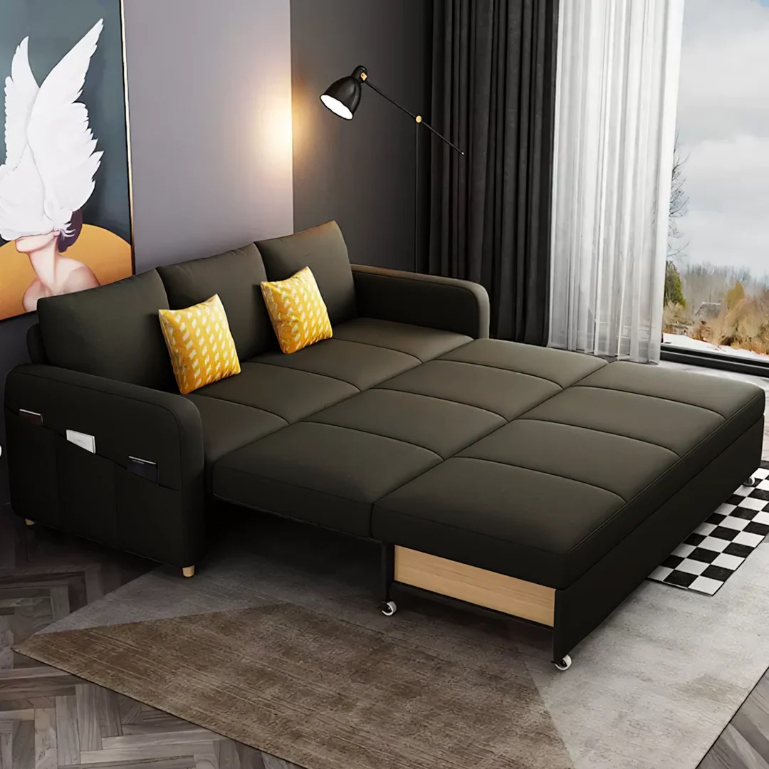 Gabriel Two Seater Sofa Bed in Linen Grey 2 Seat Sofa Bed for Sale