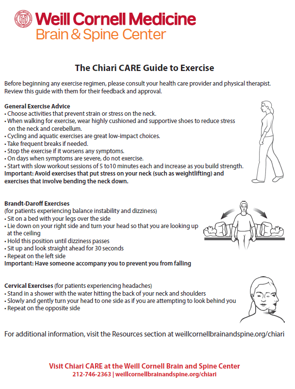 Chiari Exercise Guide Weill Cornell Brain and Spine Center