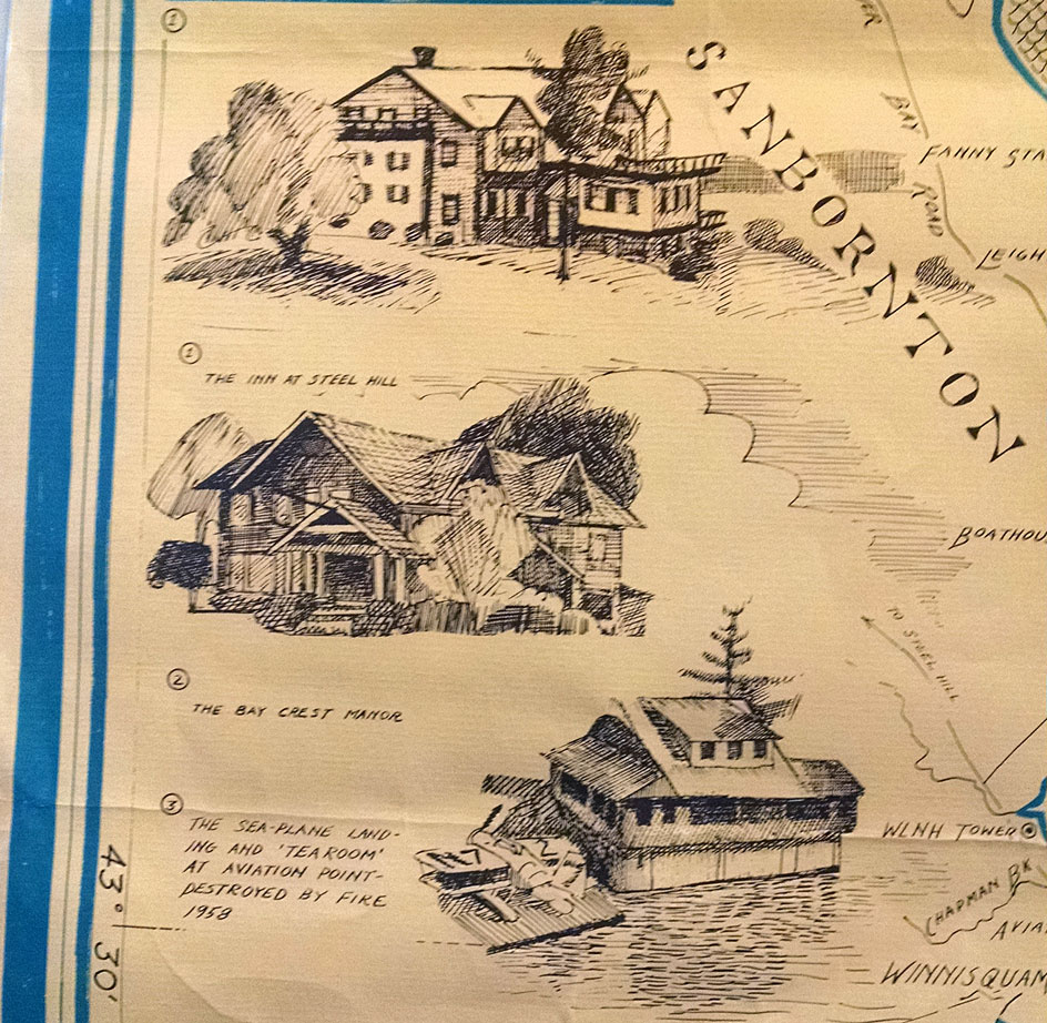 Large Winnisquam Map WEIRS BEACH WHERE LAKE WINNIPESAUKEE BEGINS