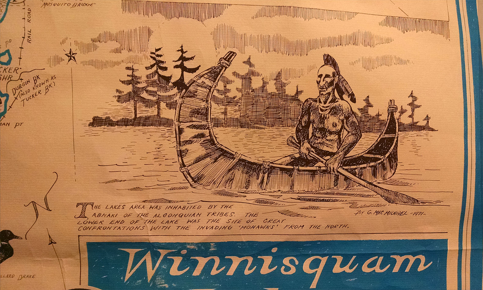 Large Winnisquam Map WEIRS BEACH WHERE LAKE WINNIPESAUKEE BEGINS