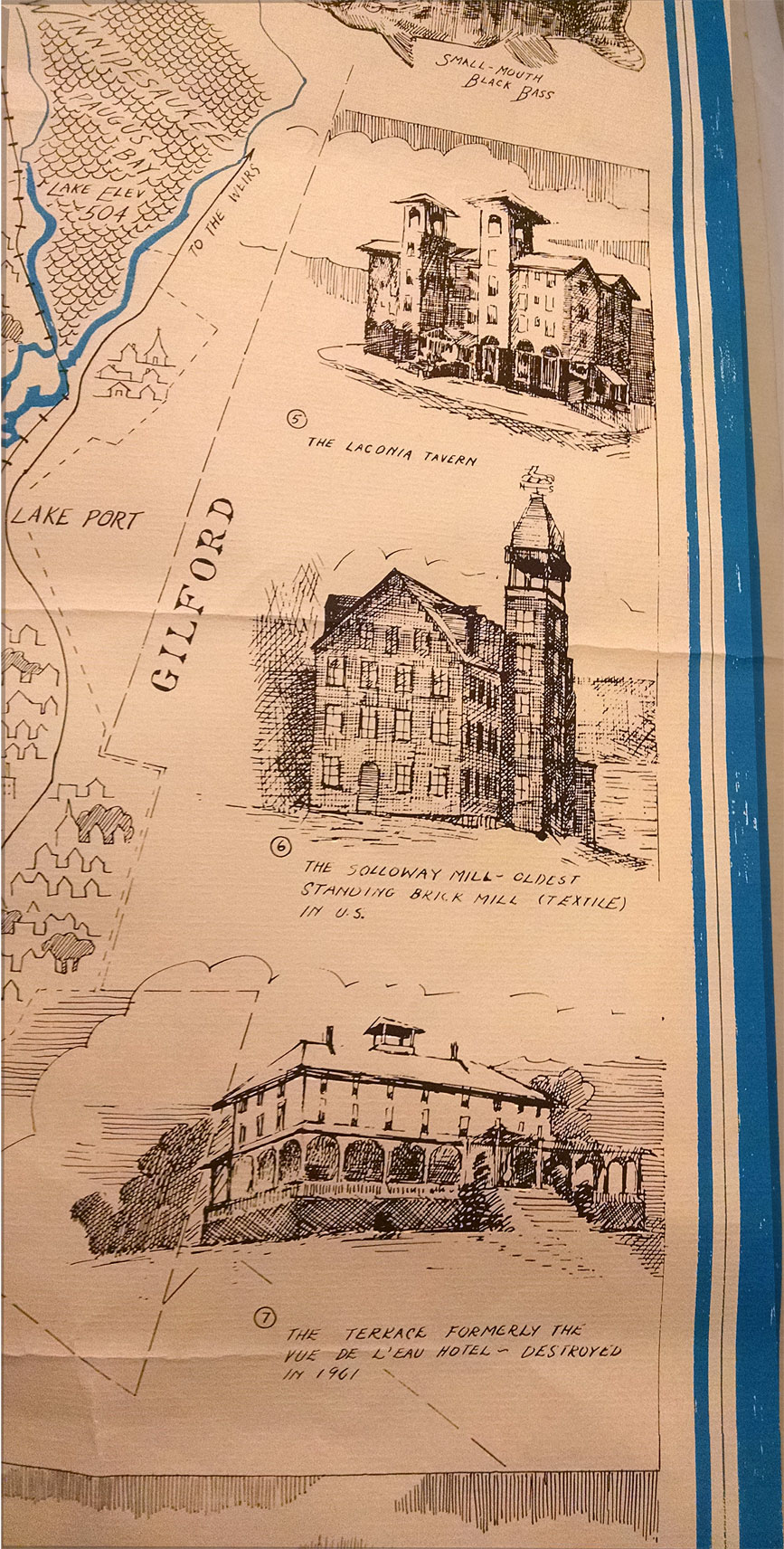 Large Winnisquam Map WEIRS BEACH WHERE LAKE WINNIPESAUKEE BEGINS