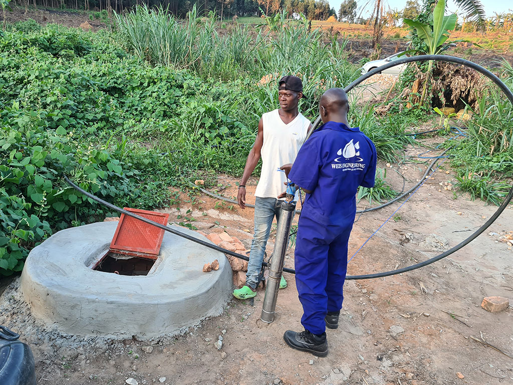 Submersible water pump installation Weis Engineering Ltd