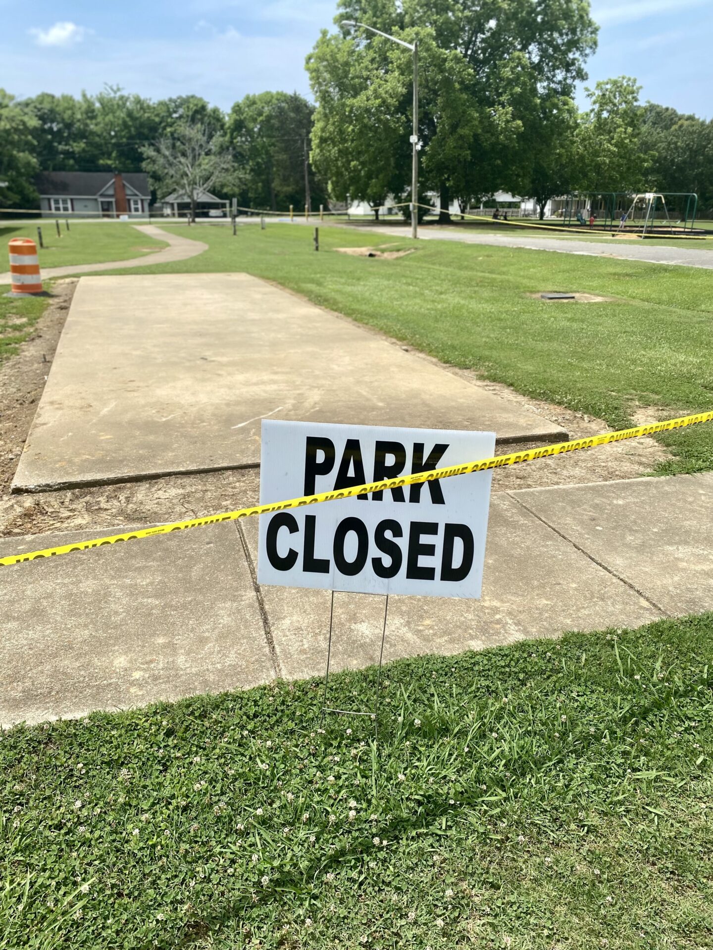 Front Section of Cedar Bluff Town Park Temporary Closed WEIS Local