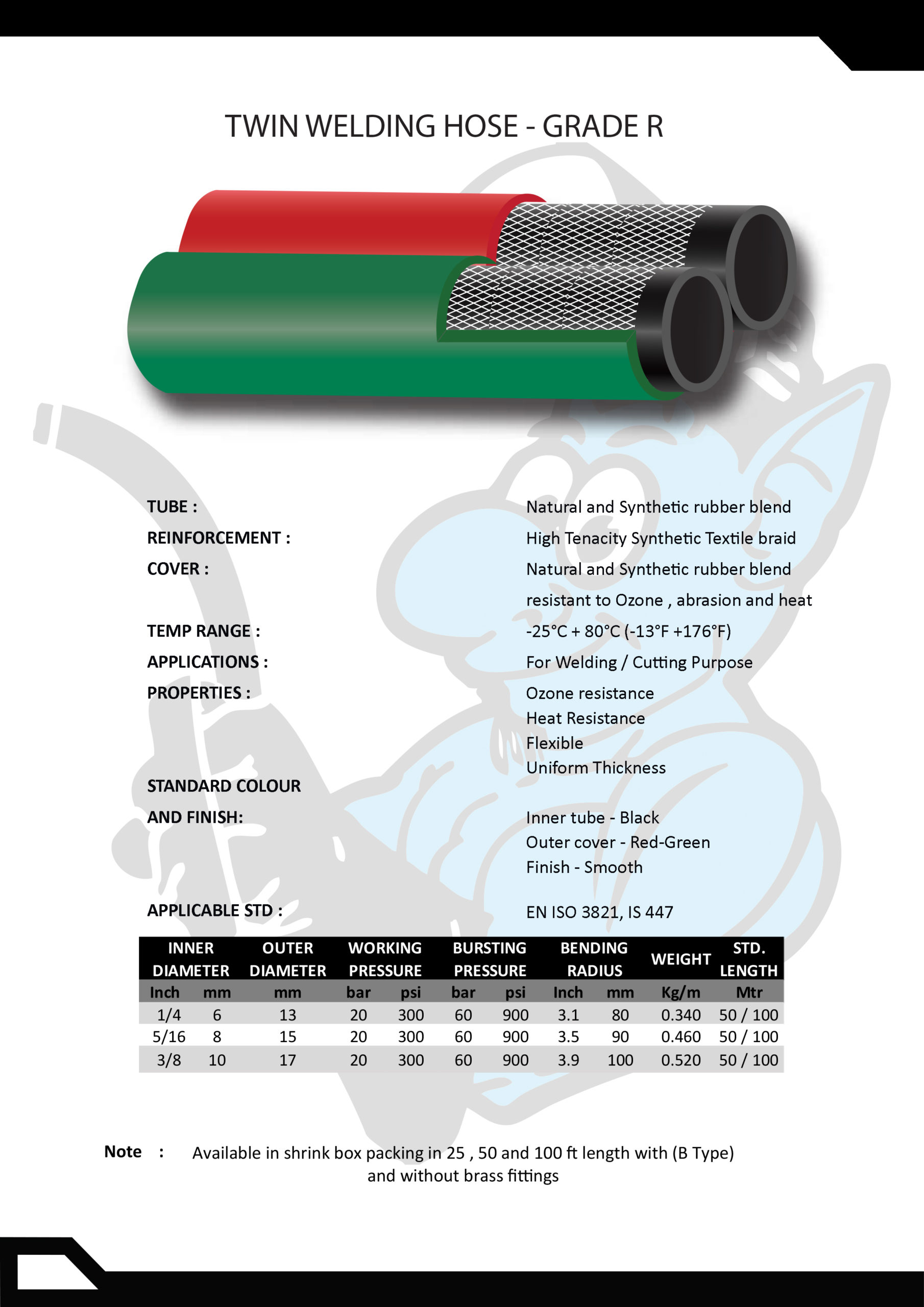 GAS WELDING & CUTTING HOSE Welding Material Sales