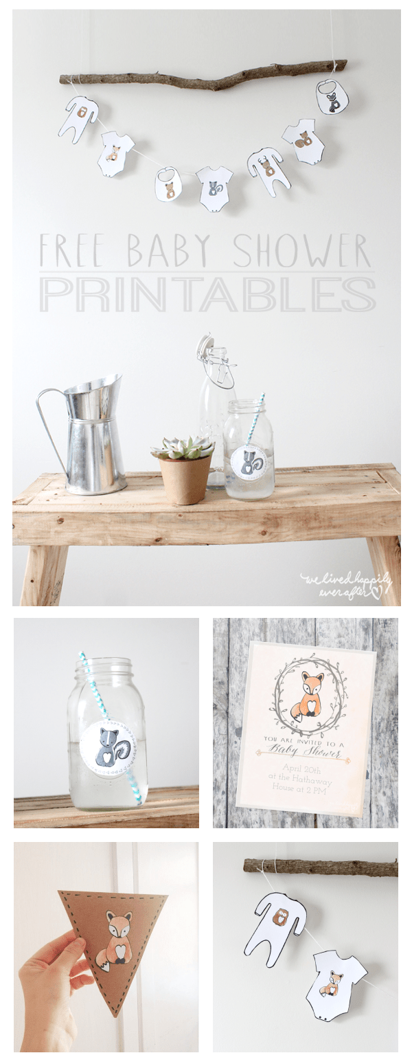 Free Forest Animal Mason Jar Baby Shower Label Printables