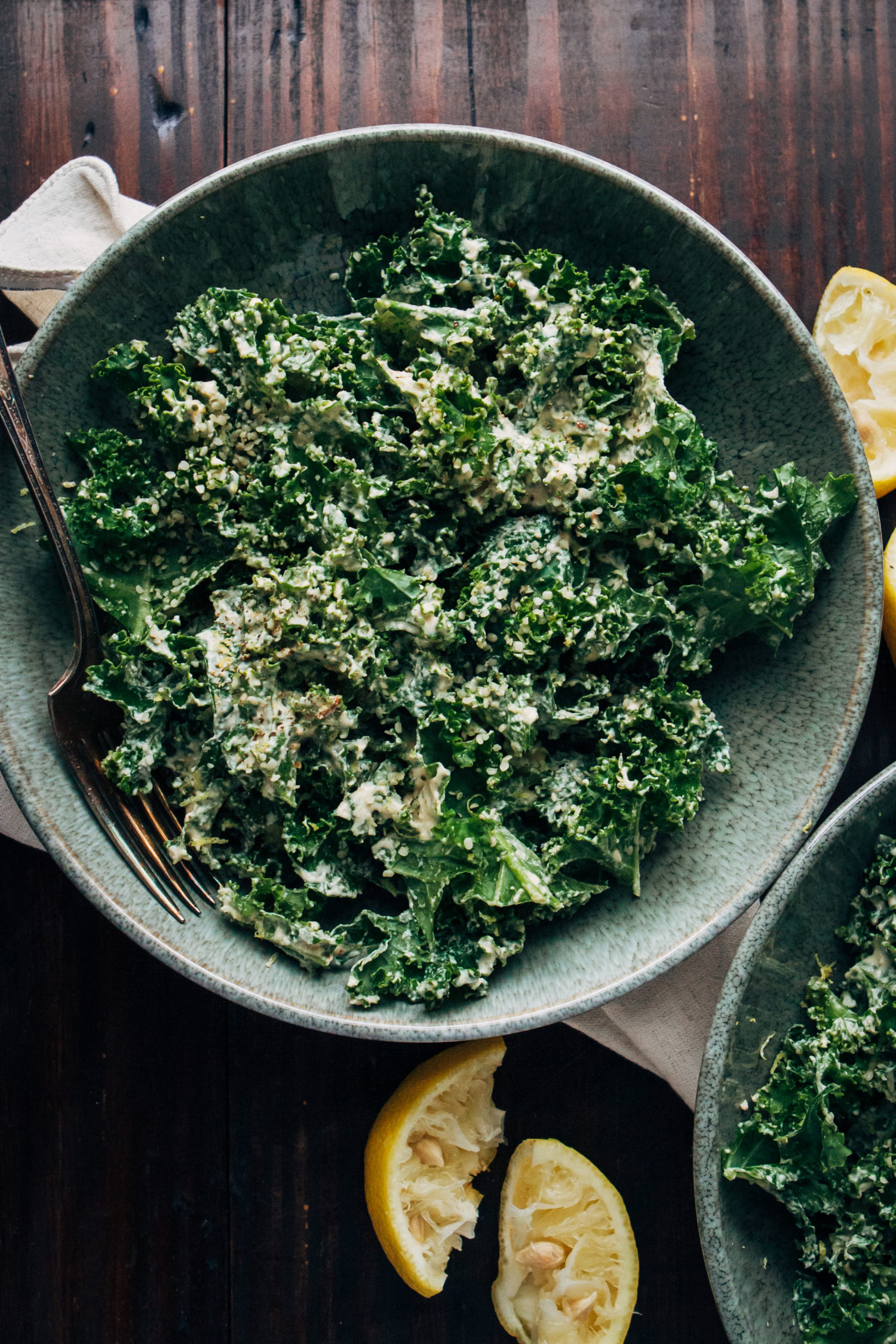 Vegan Kale Caesar Salad Well and Full