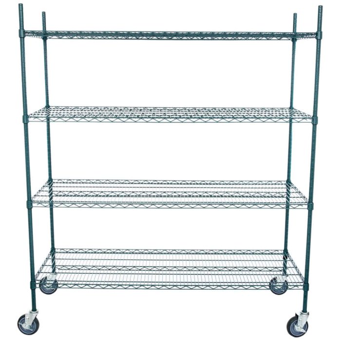 Rolling Steel Restaurant Kitchen Storage Shelving Trolley