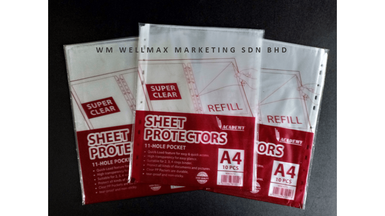 WM3010 A4 SHEET PROTECTOR 10'S (ACADEMY) Wellmax