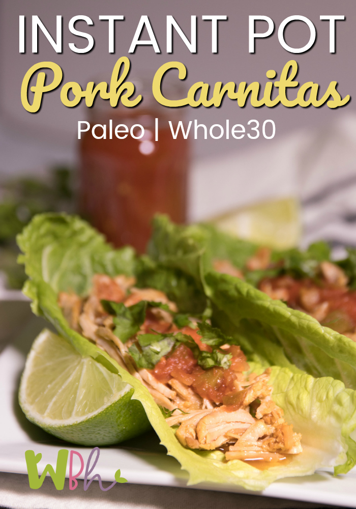 Instant Pot Pork Carnitas Lettuce Wraps Recipe (Paleo Whole30