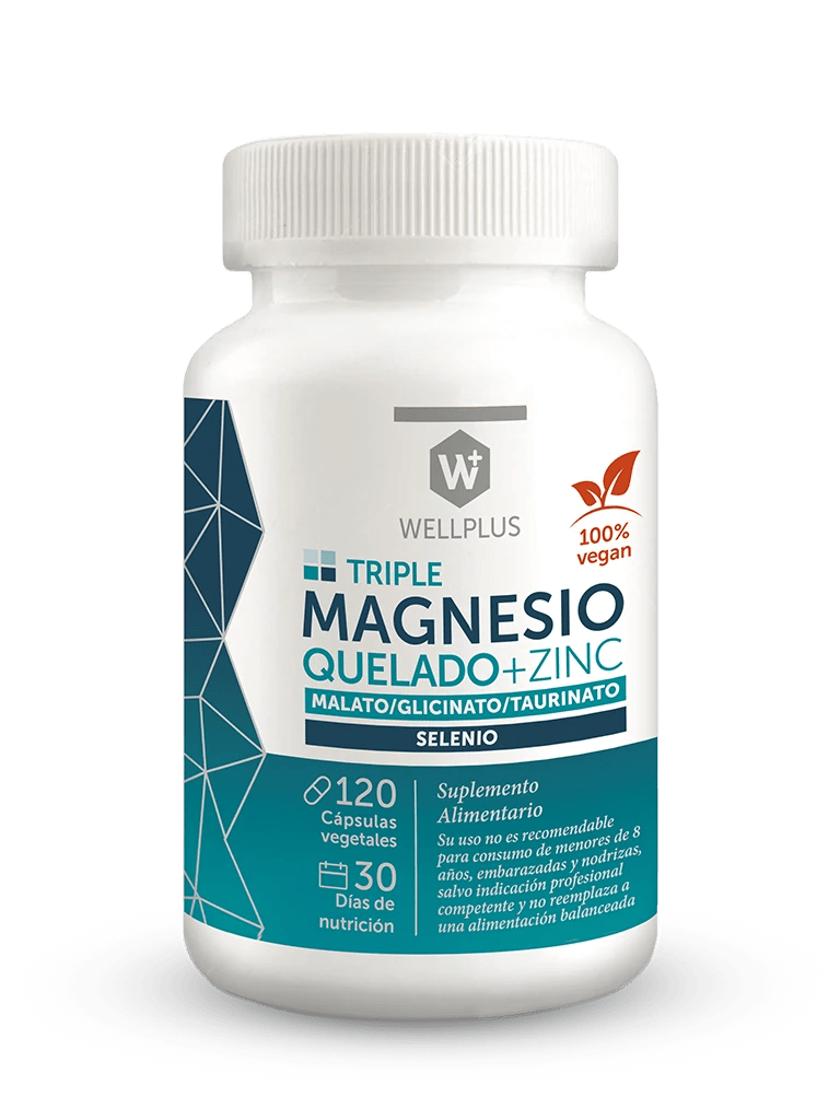 Triple Magnesio Quelado + Zinc 120 cápsulas Wellplus