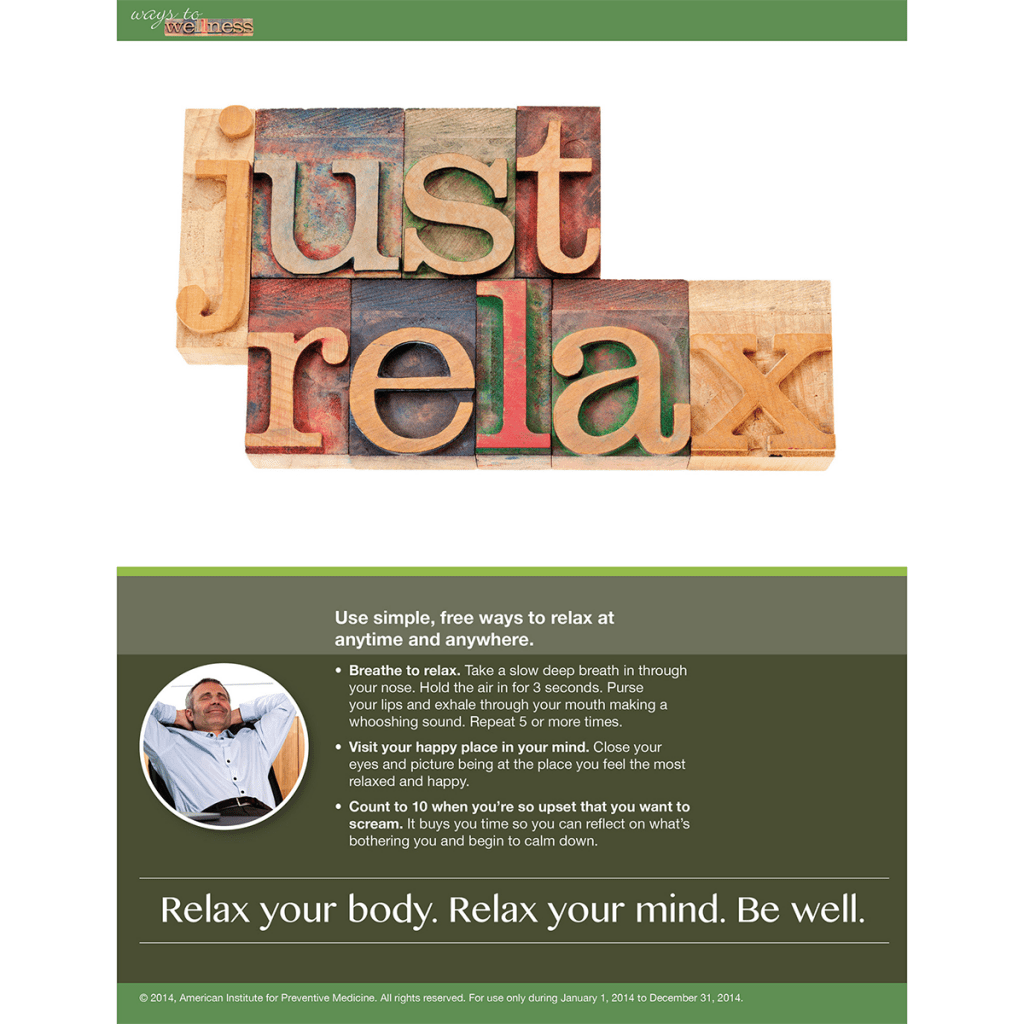 Ways to Wellness Just Relax Poster Well Warehouse