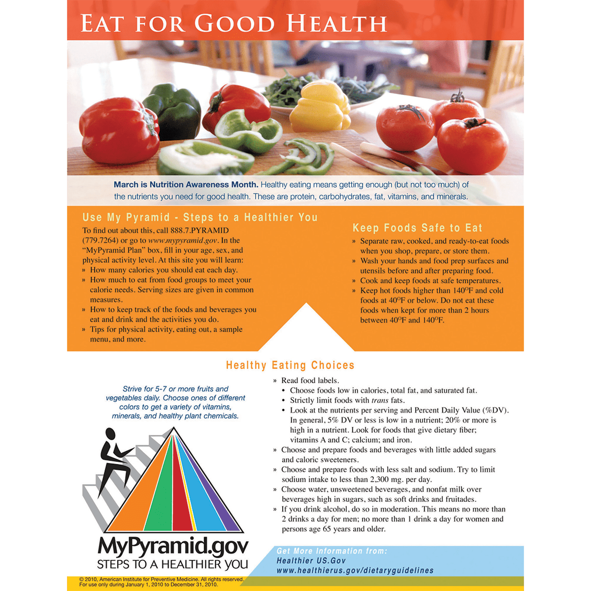 HealthyLife® Eat for Good Health Poster Well Warehouse