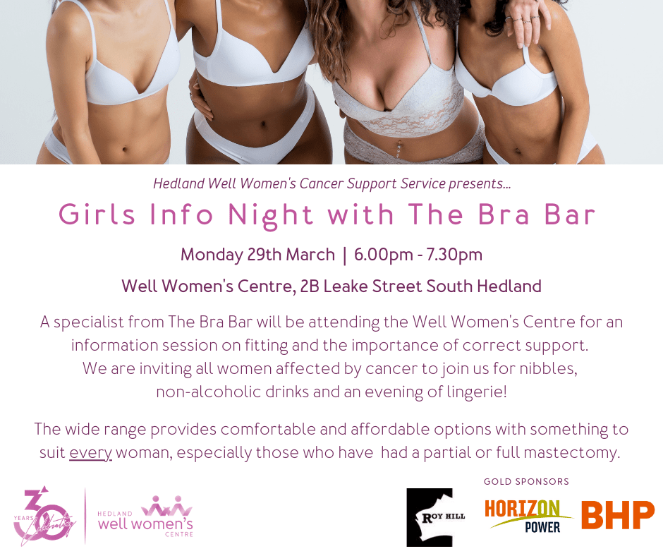 Girls Info Night with The Bra Bar Hedland Well Women's Centre