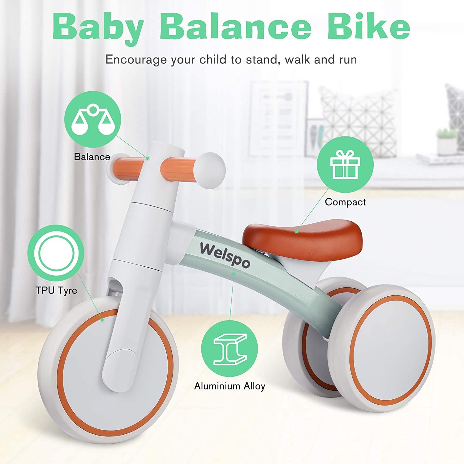 Welspo Kids Balance Bikes for 1 Year Old Boys Girls 1236 Months Cute