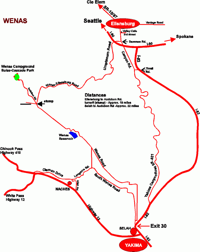 Directions/Map Wenas Audubon Campout