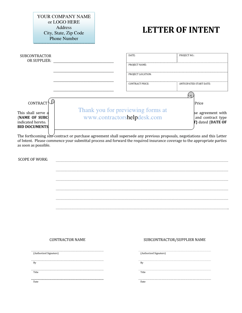 Contractors Help Desk Forms