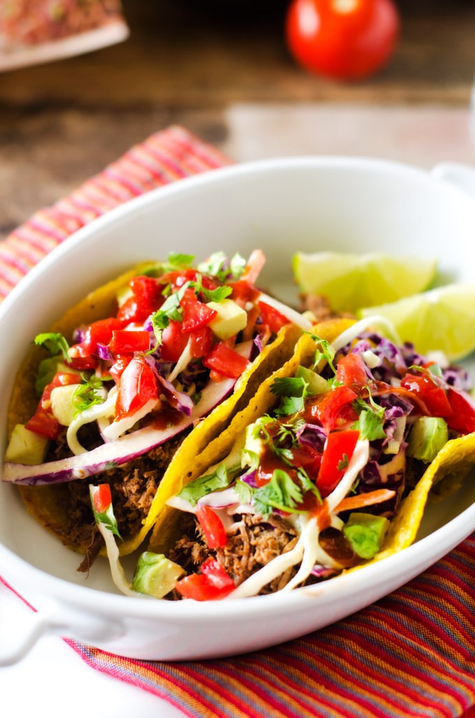 Shredded Beef Tacos with Chipotle Lime Slaw Wendy Polisi