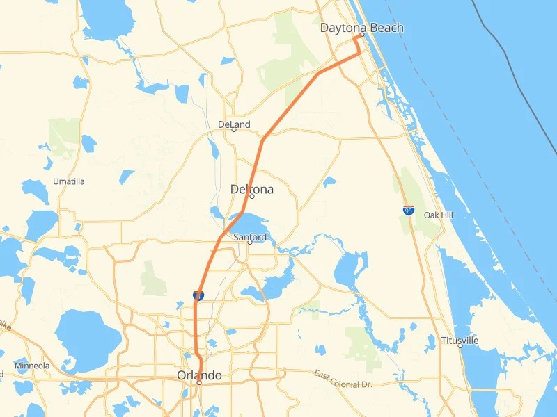 Qual a distância de Daytona Beach de Orlando? WentTrip
