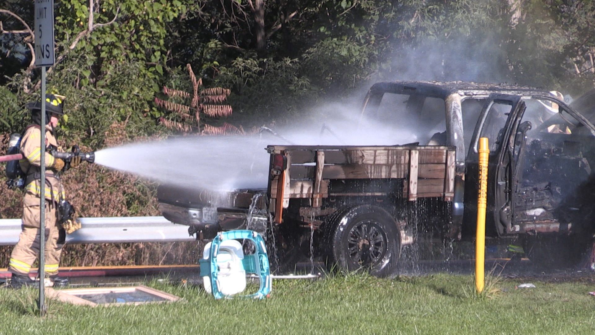 Truck fire near intersection of Watkins Road and Westinghouse Road in
