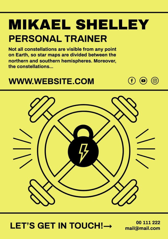 Free Personal Trainer & Gym templates to create your Branding