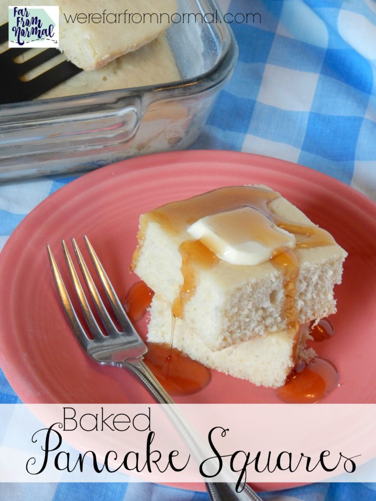 Fluffy & Delicious Baked Pancake Squares Far From Normal