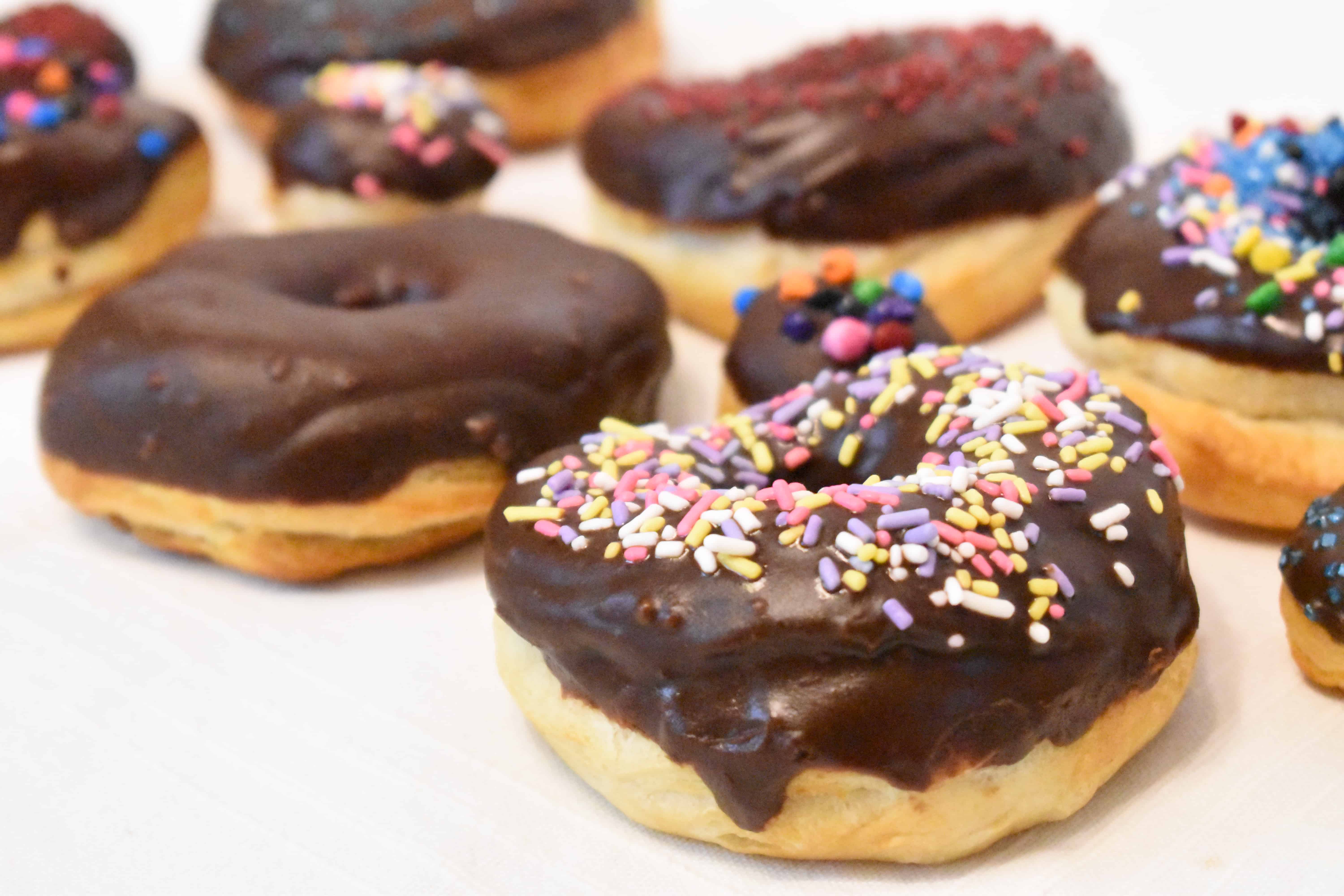 Chocolate Frosted Air Fryer Donuts Far From Normal
