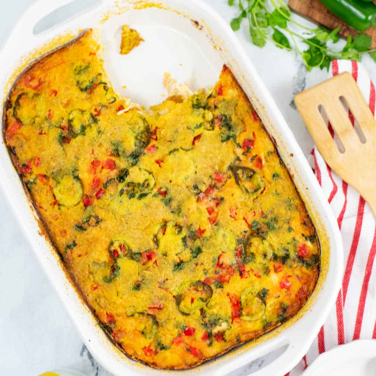 Layered Cornbread Casserole Far From Normal