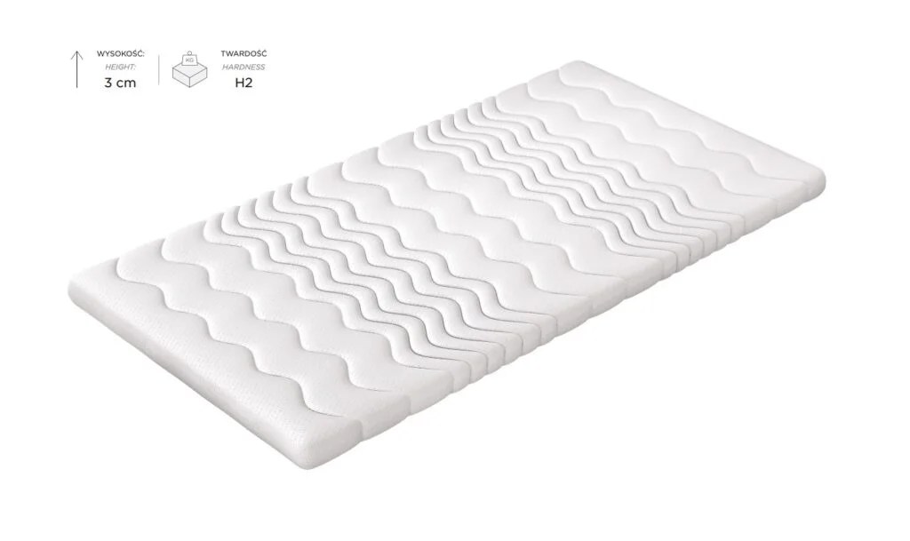 Materac nawierzchniowy, topper z pianki poliuretanowej Basic 3cm — Wermondo