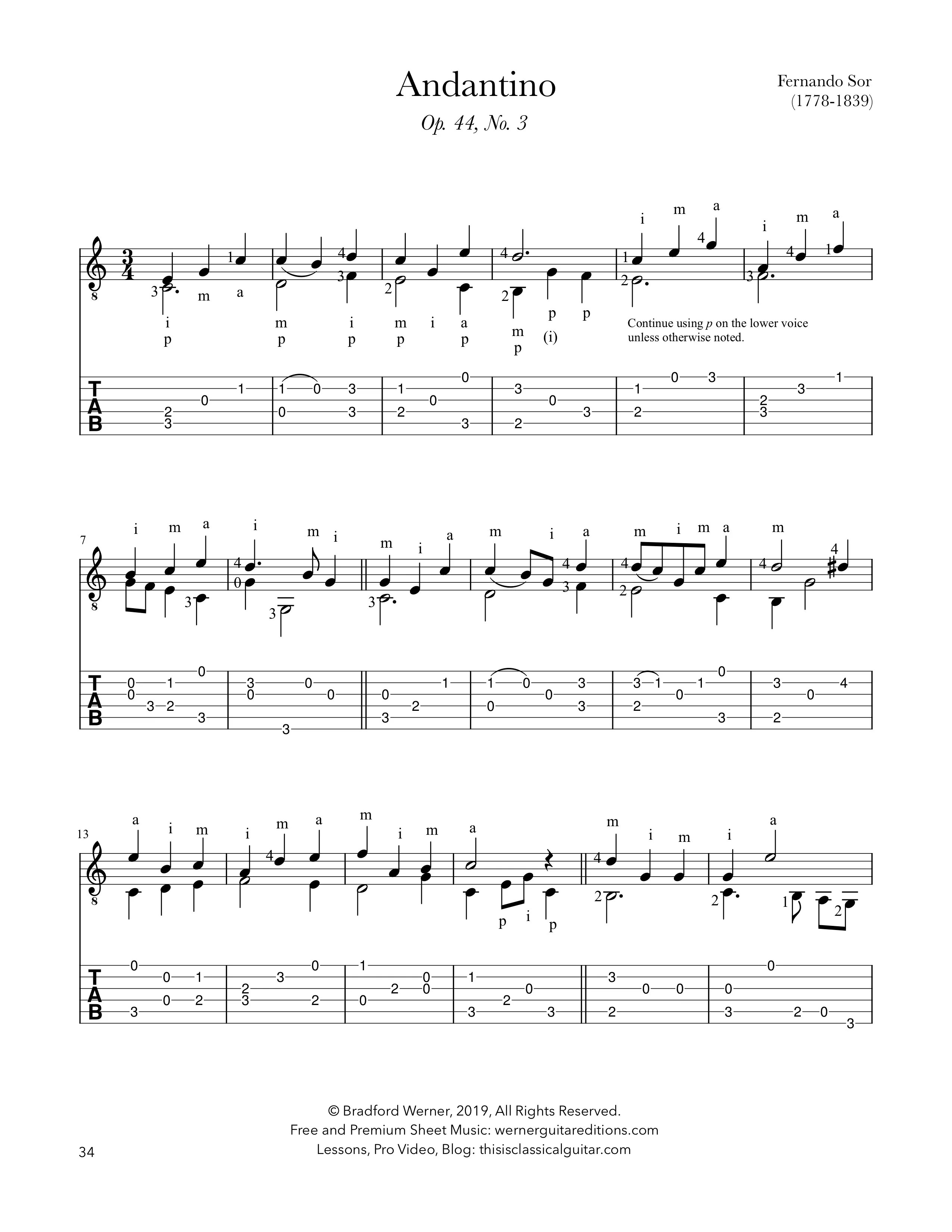 Classical Guitar Repertoire Lessons Grade 3 (PDF) Werner Guitar Editions