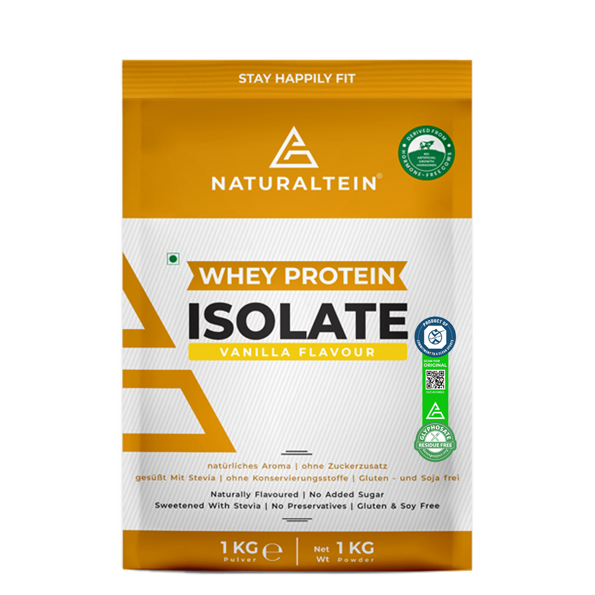 100 Natural Whey Protein Isolate Vanilla Flavour 1Kg (Naturally