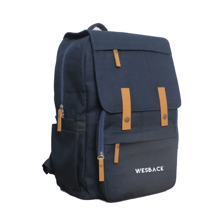 Tas Promosi Diaper Bag Kanvas Navy Mewah Serbaguna WESBACK