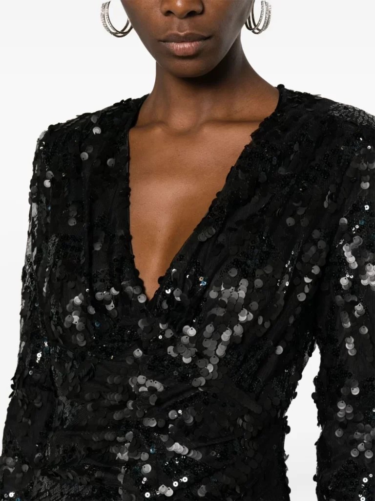 ROTATE Sequined Ruched Mini Dress We Select Dresses