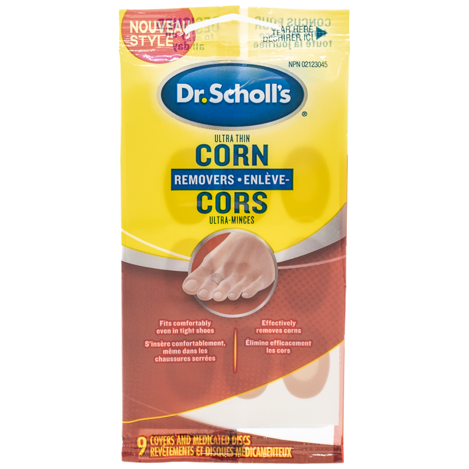 Dr. Scholl's Ultra Thin Corn Removers, 9 Covers and Medicated Discs